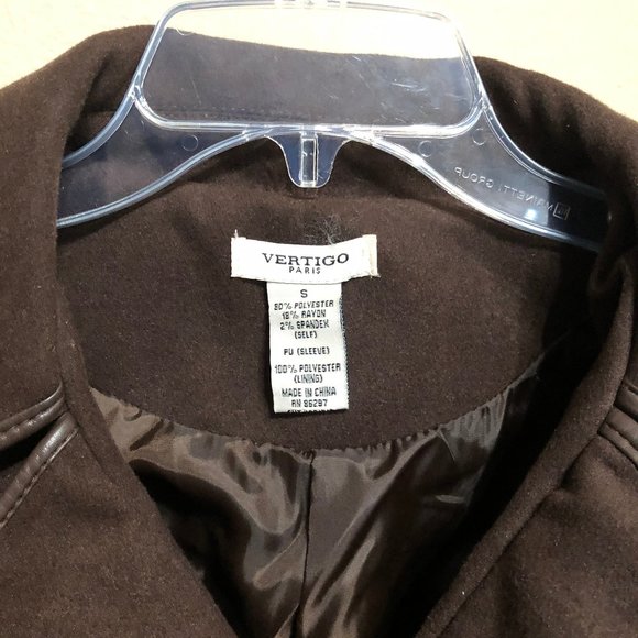 Vertigo - Brown Pea Coat - Picture 3 of 3